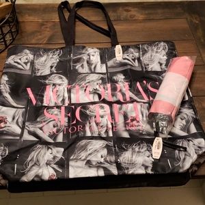 Victoria secret tote and umbrella